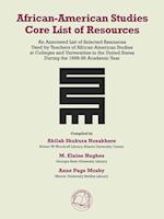 African-American Studies Core List of Resources