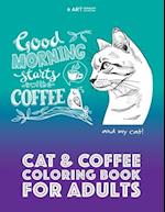 Cat & Coffee Coloring Book for Adults