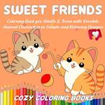 Sweet Friends Coloring Book for Adults & Teens with Lovable Animal Characters in Simple and Relaxing Designs