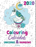 2020 Colouring Calendar Unicorns & Rainbows (UK Edition) 