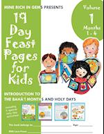 19 Day Feast Pages for Kids Volume 1 - Months 1 - 4