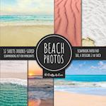 Beach Photos Scrapbook Paper Pad 8x8 Scrapbooking Kit for Papercrafts, Cardmaking, DIY Crafts, Summer Aesthetic Design, Multicolor 
