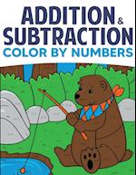 Addition & Subtraction Color By Numbers: Coloring Book For Kids 