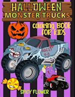 Halloween monster trucks coloring book for kids ages 4-8