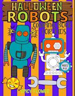 Halloween Robots coloring book for kids ages 4-8