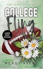 College Fling Large Print: An Enemies to Lovers Sports Romance 
