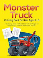 Monster Truck Coloring Book for Kids Ages 4-8