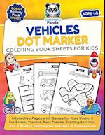 Vehicles Dot Marker Coloring Book Sheets for Kids Ages 1-5