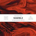 Blood Red Marble Scrapbook Paper
