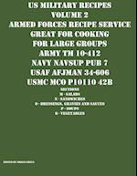 US Military Recipes Volume 2 Armed Forces Recipe Service Great for Cooking for Large Groups 