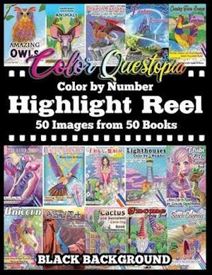 Color By Number Highlight Reel - 50 Images from 50 Books - BLACK BACKGROUND