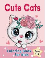 Cute Cats Coloring Book for Kids Ages 4-8