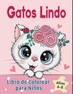 Gatos Lindo Libro de Colorear para Niños de 4 a 8 años