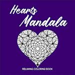 HEARTS MANDALA Relaxing Coloring Book