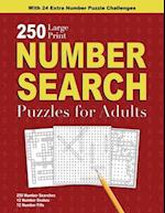 250 Number Search Puzzles for Adults