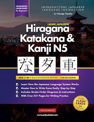 Learn Japanese Hiragana, Katakana and Kanji N5 - Workbook for Beginners