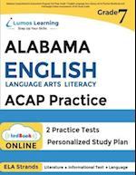 Alabama Comprehensive Assessment Program Test Prep: Grade 7 English Language Arts Literacy (ELA) Practice Workbook and Full-length Online Assessments 