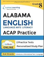 Alabama Comprehensive Assessment Program Test Prep: Grade 8 English Language Arts Literacy (ELA) Practice Workbook and Full-length Online Assessments 