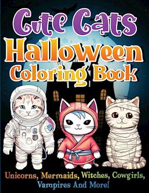Cute Cats Halloween Coloring Book