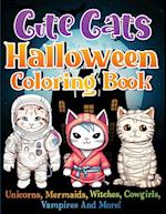 Cute Cats Halloween Coloring Book