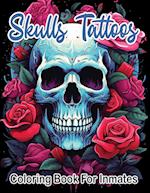 Skull Tattoos and Roses coloring book for inmates