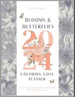 Blooms and Butterflies Fine Line Coloring Book Goal Planner