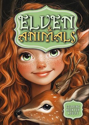 Elven and Animals Coloring Book for Adults