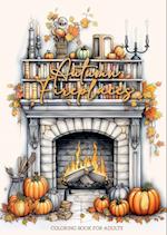 Autumn Fireplaces Coloring Book for Adults