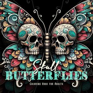 Skull Butterflies Coloring Book for Adults