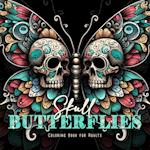 Skull Butterflies Coloring Book for Adults