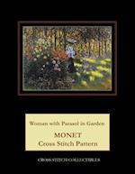 Woman with Parasol in Garden: Monet cross stitch pattern 