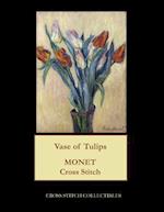 Vase of Tulips: Monet cross stitch pattern 