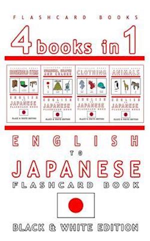 4 Books in 1 - English to Japanese Kids Flash Card Book