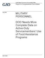Military Personnel, Dod Needs More Complete Data on Active-Duty Servicemembers' Use of Food Assistance Programs