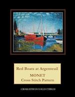 Red Boats at Argenteuil: Monet cross stitch pattern 