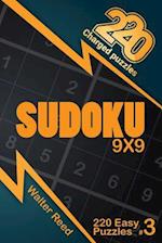 220 Charged Puzzles - Sudoku 9x9 220 Easy Puzzles (Volume 3)