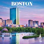 Boston 2025 12 X 24 Inch Monthly Square Wall Calendar Plastic-Free