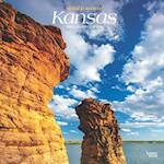 Kansas Wild & Scenic 2025 12 X 24 Inch Monthly Square Wall Calendar Plastic-Free