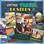 Vintage Travel Posters 2025 12 X 24 Inch Monthly Square Wall Calendar Plastic-Free