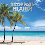 Tropical Islands 2025 12 X 24 Inch Monthly Square Wall Calendar Foil Stamped Cover Plastic-Free