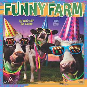 Avanti Funny Farm Official 2025 12 X 24 Inch Monthly Square Wall Calendar Foil Stamped Cover Plastic-Free