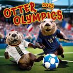 Otter Olympics 2025 12 X 24 Inch Monthly Square Wall Calendar Plastic-Free