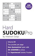 Hard Sudoku Pro: Book for Experienced Puzzlers (200 puzzles) Vol. 24 