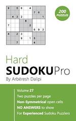 Hard Sudoku Pro: Book for Experienced Puzzlers (200 puzzles) Vol. 27 