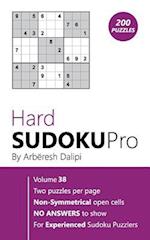 Hard Sudoku Pro: Book for Experienced Puzzlers (200 puzzles) Vol. 38 