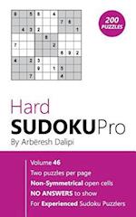 Hard Sudoku Pro: Book for Experienced Puzzlers (200 puzzles) Vol. 46 