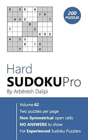 Hard Sudoku Pro: Book for Experienced Puzzlers (200 puzzles) Vol. 62