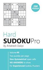 Hard Sudoku Pro: Book for Experienced Puzzlers (200 puzzles) Vol. 90 