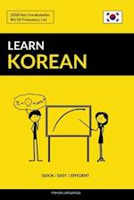 Learn Korean - Quick / Easy / Efficient: 2000 Key Vocabularies 