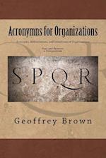 Acronyms, Abbreviations, and Initialisms of Organizations